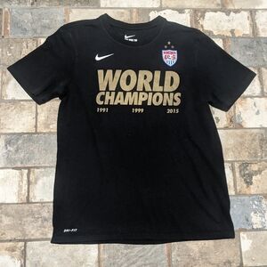 Nike Large Black USWNT World Champions Dri-Fit Short Sleeve T-shirt